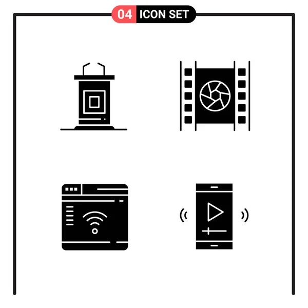 Conjunto Iconos Creativos Universales Ilustración Vectorial — Vector de stock