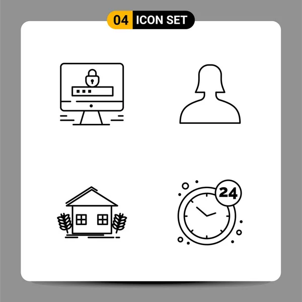 Conjunto Iconos Creativos Universales Simplemente Vector Ilustraciones Para Aplicaciones Web — Vector de stock