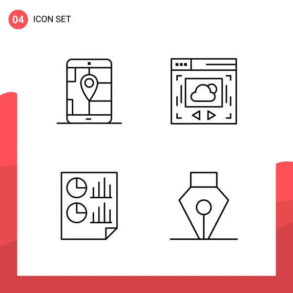 Conjunto Iconos Creativos Universales Simplemente Vector Ilustraciones Para Aplicaciones Web — Vector de stock