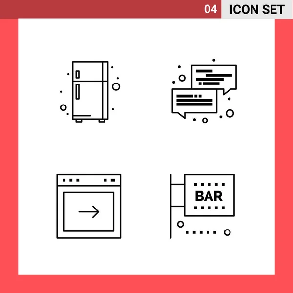 Set Universeller Kreativer Symbole Einfach Vektorillustrationen Für Web Und Mobile — Stockvektor