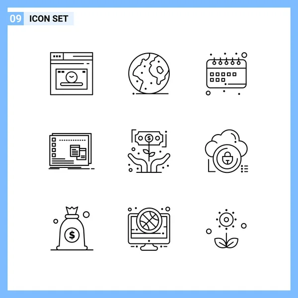 Set Universal Creative Icons Simply Vector Illustrations Web Mobile Apps — Stock Vector