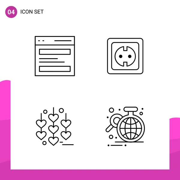 Set Universal Creative Icons Simply Vector Illustrations Web Mobile Apps — Stock Vector