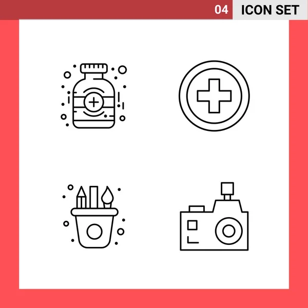 Set Universal Creative Icons Simply Vector Illustrations Web Mobile Apps — Stock Vector