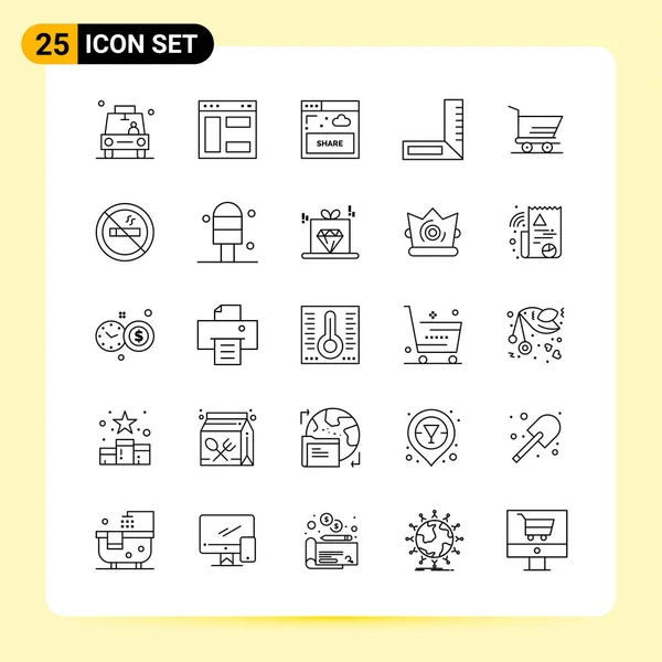 Conjunto Iconos Creativos Universales Simplemente Vector Ilustraciones Para Aplicaciones Web — Vector de stock