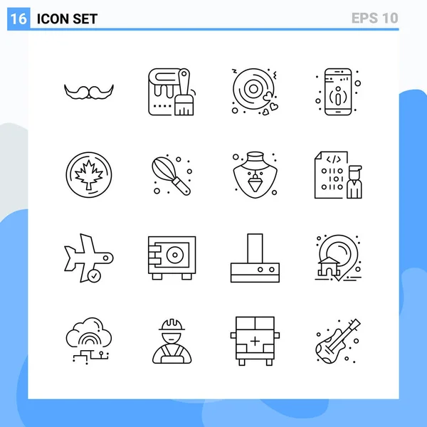 Conjunto Iconos Creativos Universales Simplemente Vector Ilustraciones Para Aplicaciones Web — Vector de stock