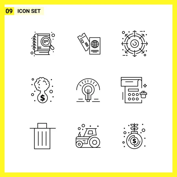 Set Universal Creative Icons Simply Vector Illustrations Web Mobile Apps — Stock Vector