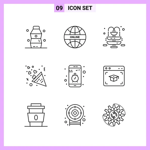 Set Universal Creative Icons Simply Vector Illustrations Web Mobile Apps — Stock Vector