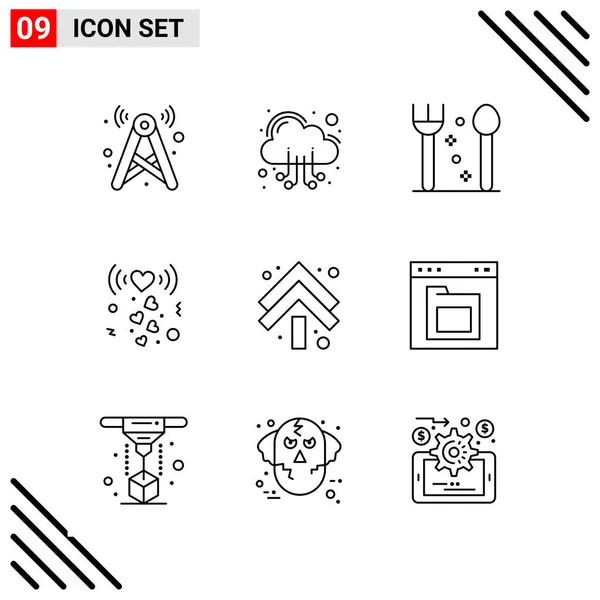 Conjunto Iconos Creativos Universales Simplemente Vector Ilustraciones Para Aplicaciones Web — Archivo Imágenes Vectoriales