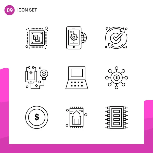 Conjunto Iconos Creativos Universales Simplemente Vector Ilustraciones Para Aplicaciones Web — Archivo Imágenes Vectoriales