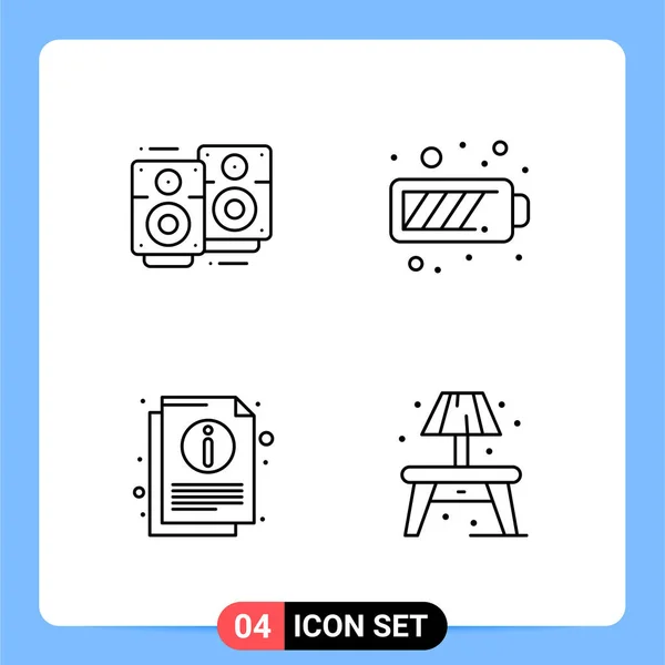 Conjunto Iconos Creativos Universales Simplemente Vector Ilustraciones Para Aplicaciones Web — Archivo Imágenes Vectoriales