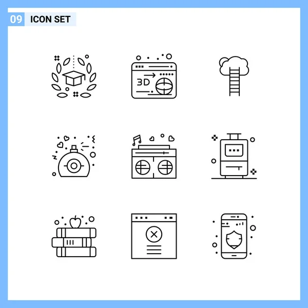 Conjunto de 16 iconos universales Vector de negocios — Vector de stock