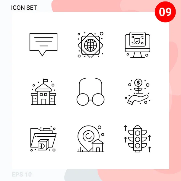 Conjunto Iconos Creativos Universales Simplemente Vector Ilustraciones Para Aplicaciones Web — Archivo Imágenes Vectoriales