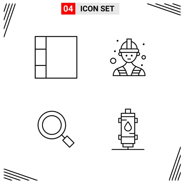 Conjunto Iconos Creativos Universales Simplemente Vector Ilustraciones Para Aplicaciones Web — Vector de stock