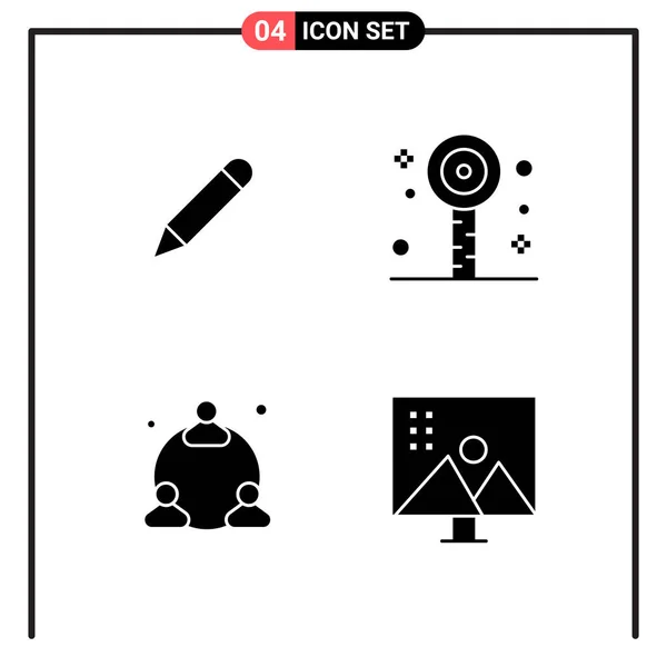 Conjunto Iconos Vectoriales Planos Diseño — Vector de stock