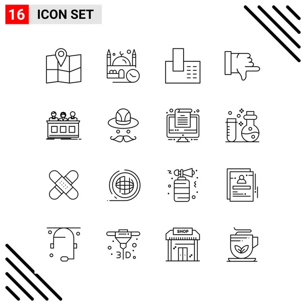 Set Universal Creative Icons Simply Vector Illustrations Web Mobile Apps — Stock Vector