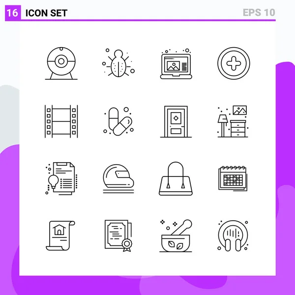 Conjunto Iconos Creativos Universales Simplemente Vector Ilustraciones Para Aplicaciones Web — Vector de stock