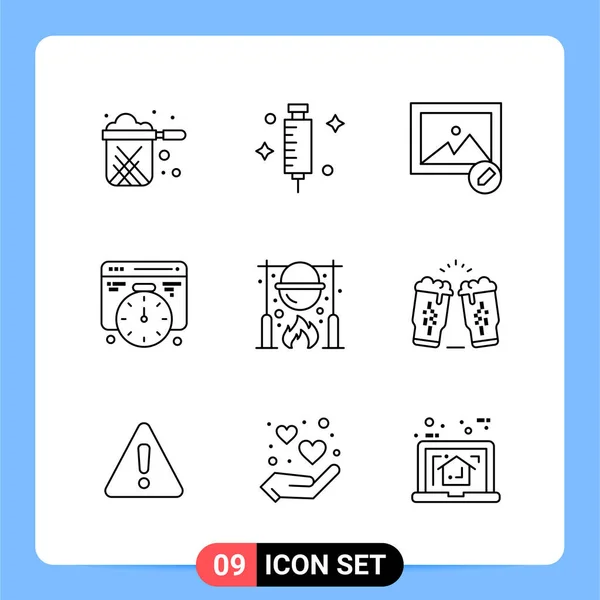 Set Universal Creative Icons Simply Vector Illustrations Web Mobile Apps — Stock Vector