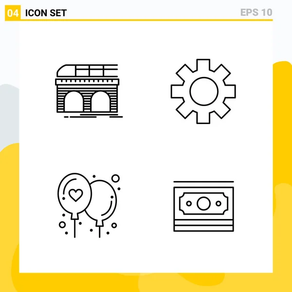 Conjunto Iconos Creativos Universales Ilustración Vectorial — Vector de stock