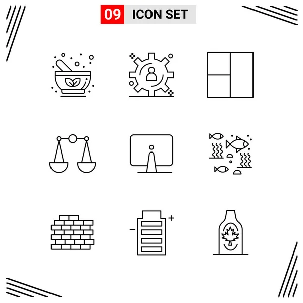 Set Universal Creative Icons Simply Vector Illustrations Web Mobile Apps — Stock Vector