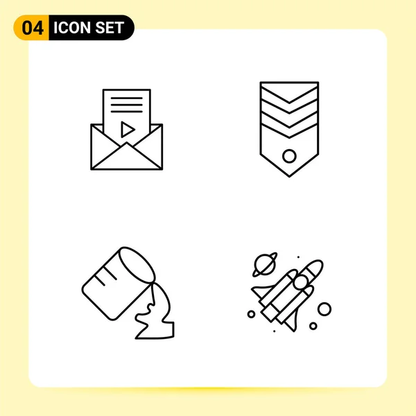 Set Universal Creative Icons Simply Vector Illustrations Web Mobile Apps — Stock Vector