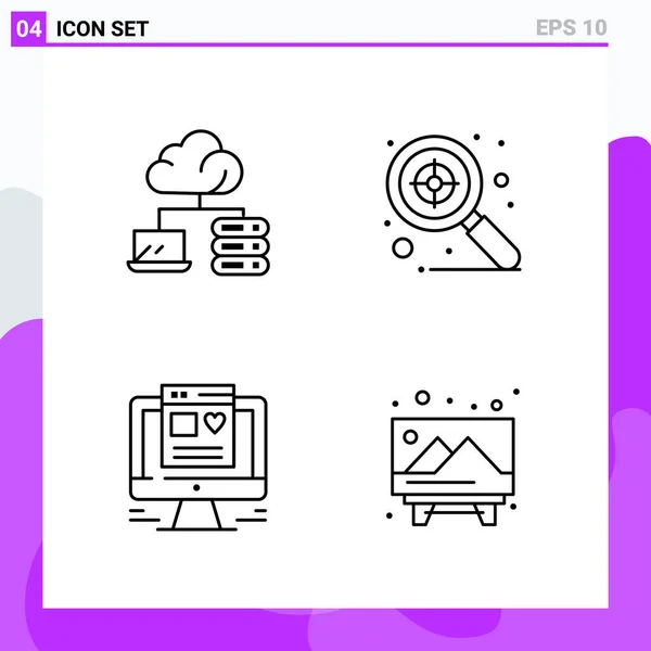 Conjunto Iconos Creativos Universales Simplemente Vector Ilustraciones Para Aplicaciones Web — Archivo Imágenes Vectoriales