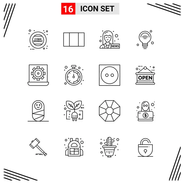 Set Universal Creative Icons Simply Vector Illustrations Web Mobile Apps — Stock Vector