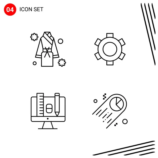 Conjunto Iconos Creativos Universales Simplemente Vector Ilustraciones Para Aplicaciones Web — Vector de stock