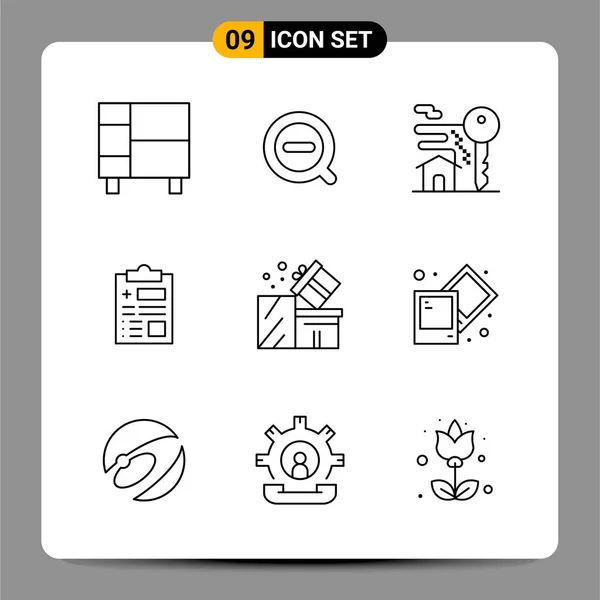 Conjunto Iconos Creativos Universales Simplemente Vector Ilustraciones Para Aplicaciones Web — Vector de stock