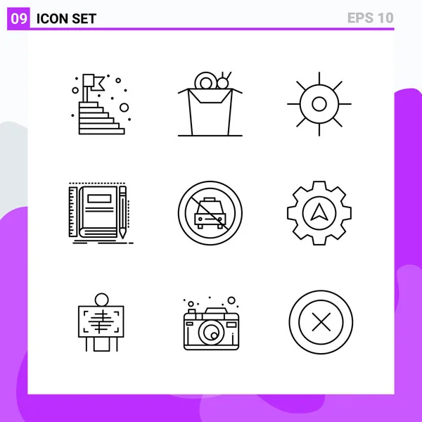 Conjunto Iconos Creativos Universales Simplemente Vector Ilustraciones Para Aplicaciones Web — Archivo Imágenes Vectoriales