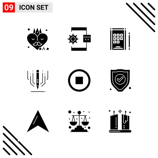 Conjunto Iconos Creativos Universales Simplemente Vector Ilustraciones Para Aplicaciones Web — Vector de stock