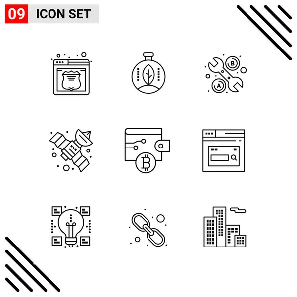 Conjunto Iconos Creativos Universales Simplemente Vector Ilustraciones Para Aplicaciones Web — Vector de stock