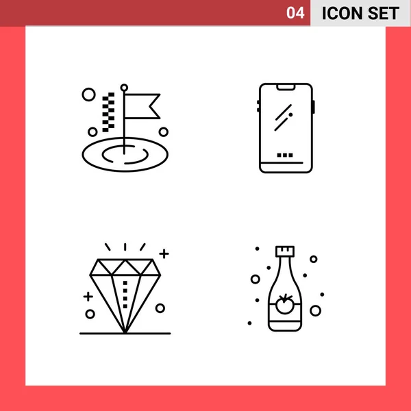 Conjunto Iconos Creativos Universales Ilustración Vectorial — Vector de stock