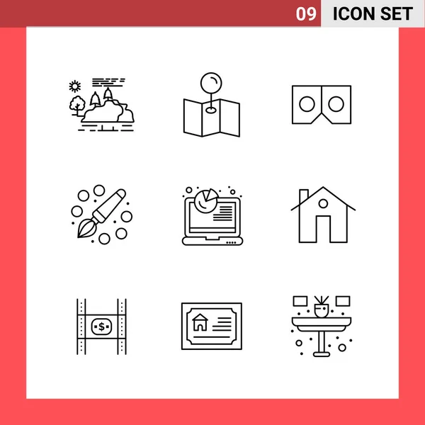 Conjunto Iconos Creativos Universales Simplemente Vector Ilustraciones Para Aplicaciones Web — Archivo Imágenes Vectoriales