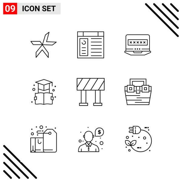 Conjunto Iconos Creativos Universales Simplemente Vector Ilustraciones Para Aplicaciones Web — Archivo Imágenes Vectoriales