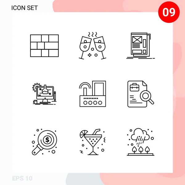 Conjunto Iconos Creativos Universales Simplemente Vector Ilustraciones Para Aplicaciones Web — Vector de stock