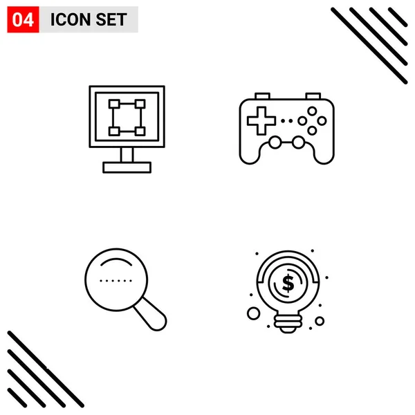 Conjunto Iconos Creativos Universales Ilustración Vectorial — Archivo Imágenes Vectoriales