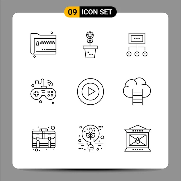 Conjunto Iconos Creativos Universales Simplemente Vector Ilustraciones Para Aplicaciones Web — Vector de stock