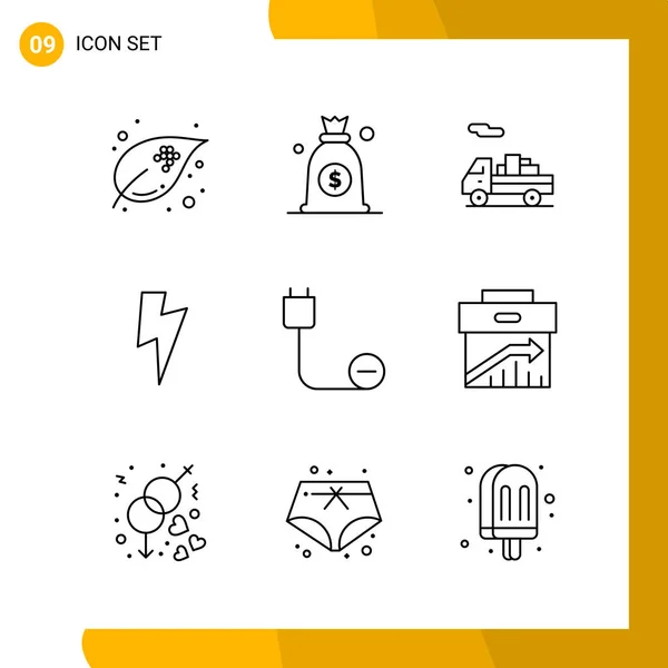 Set Universal Creative Icons Simply Vector Illustrations Web Mobile Apps — Stock Vector