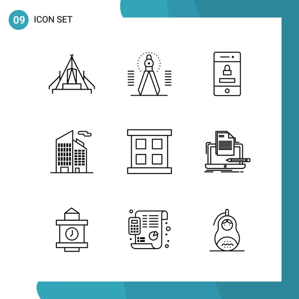 Conjunto Iconos Creativos Universales Simplemente Vector Ilustraciones Para Aplicaciones Web — Archivo Imágenes Vectoriales