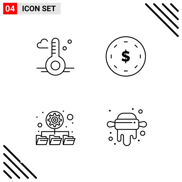 Set Universal Creative Icons Simply Vector Illustrations Web Mobile Apps — Stock Vector