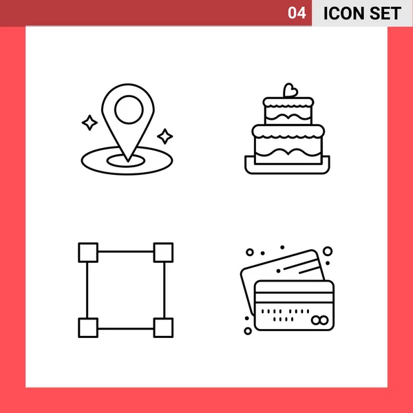 Conjunto Iconos Creativos Universales Simplemente Vector Ilustraciones Para Aplicaciones Web — Vector de stock