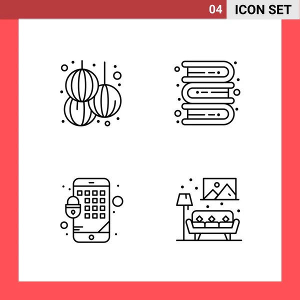 Set Dari Ikon Kreatif Universal Cukup Ilustrasi Vektor Untuk Aplikasi - Stok Vektor