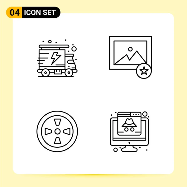 Conjunto Iconos Creativos Universales Simplemente Vector Ilustraciones Para Aplicaciones Web — Vector de stock