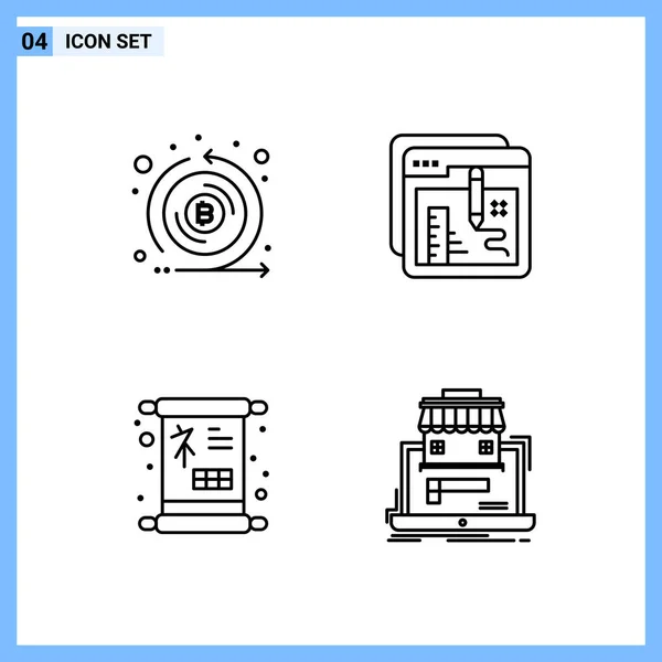 Conjunto Iconos Creativos Universales Ilustración Vectorial — Vector de stock