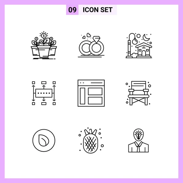 Conjunto Iconos Creativos Universales Simplemente Vector Ilustraciones Para Aplicaciones Web — Vector de stock