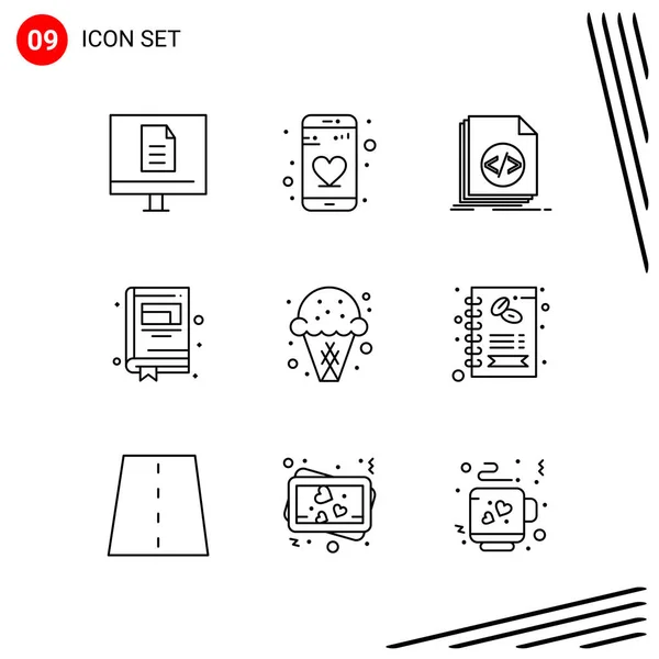 Conjunto Iconos Creativos Universales Simplemente Vector Ilustraciones Para Aplicaciones Web — Vector de stock