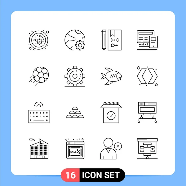 Conjunto Iconos Creativos Universales Simplemente Vector Ilustraciones Para Aplicaciones Web — Archivo Imágenes Vectoriales