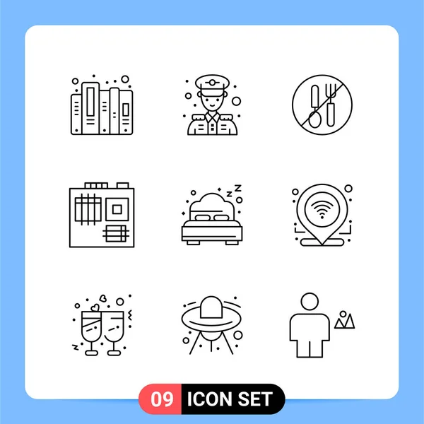 Conjunto Iconos Creativos Universales Simplemente Vector Ilustraciones Para Aplicaciones Web — Vector de stock