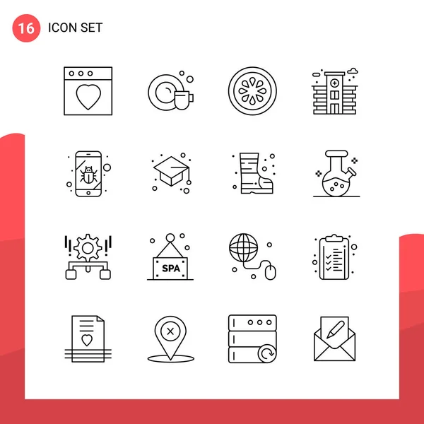 Conjunto Iconos Creativos Universales Simplemente Vector Ilustraciones Para Aplicaciones Web — Vector de stock