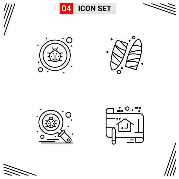 Conjunto Iconos Creativos Universales Simplemente Vector Ilustraciones Para Aplicaciones Web — Vector de stock